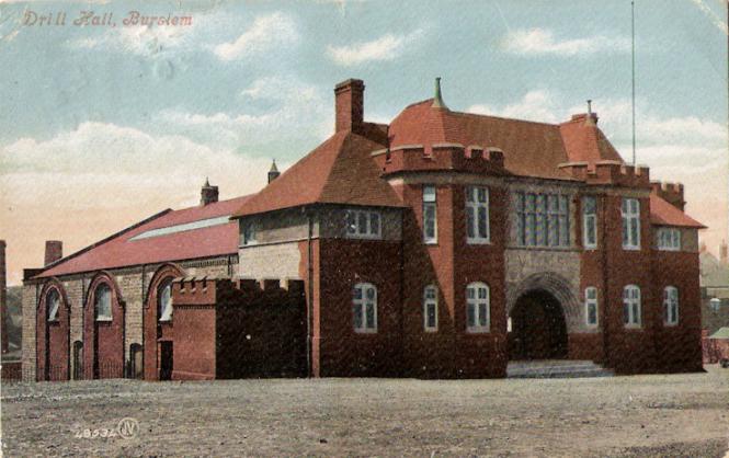 Postcard of Bury Drill Hall - 1908 - Click to go to next postcard